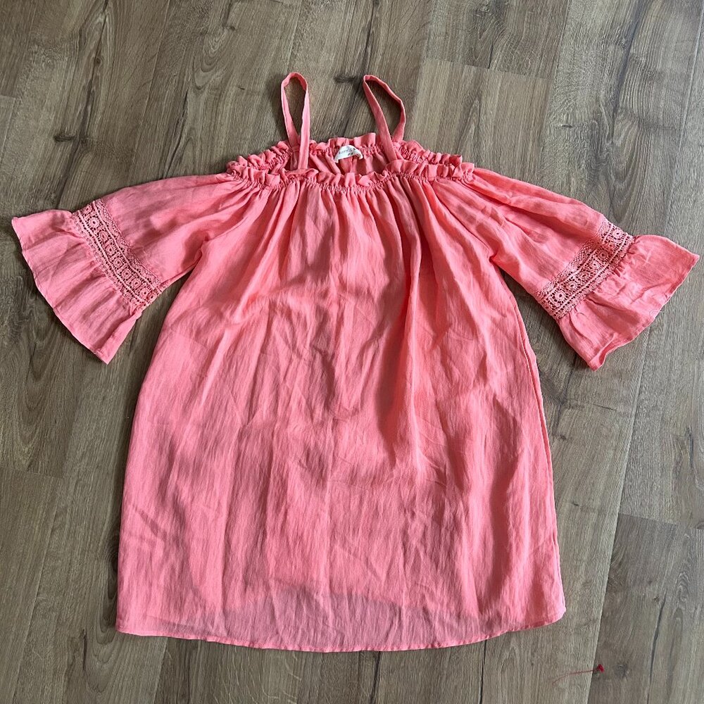 Sophie Rue Coral Top with Bell Sleeves Size M